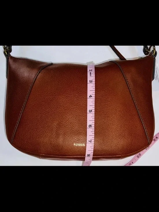 Fossil Skylar Leather Crossbody Purse Brandy Brown Bag Womens NWT Classic Boho - Picture 14 of 17